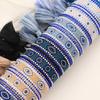 Handmade Braided Sequin Rhinestone Evil Eye Bracelet with Blue Tassel