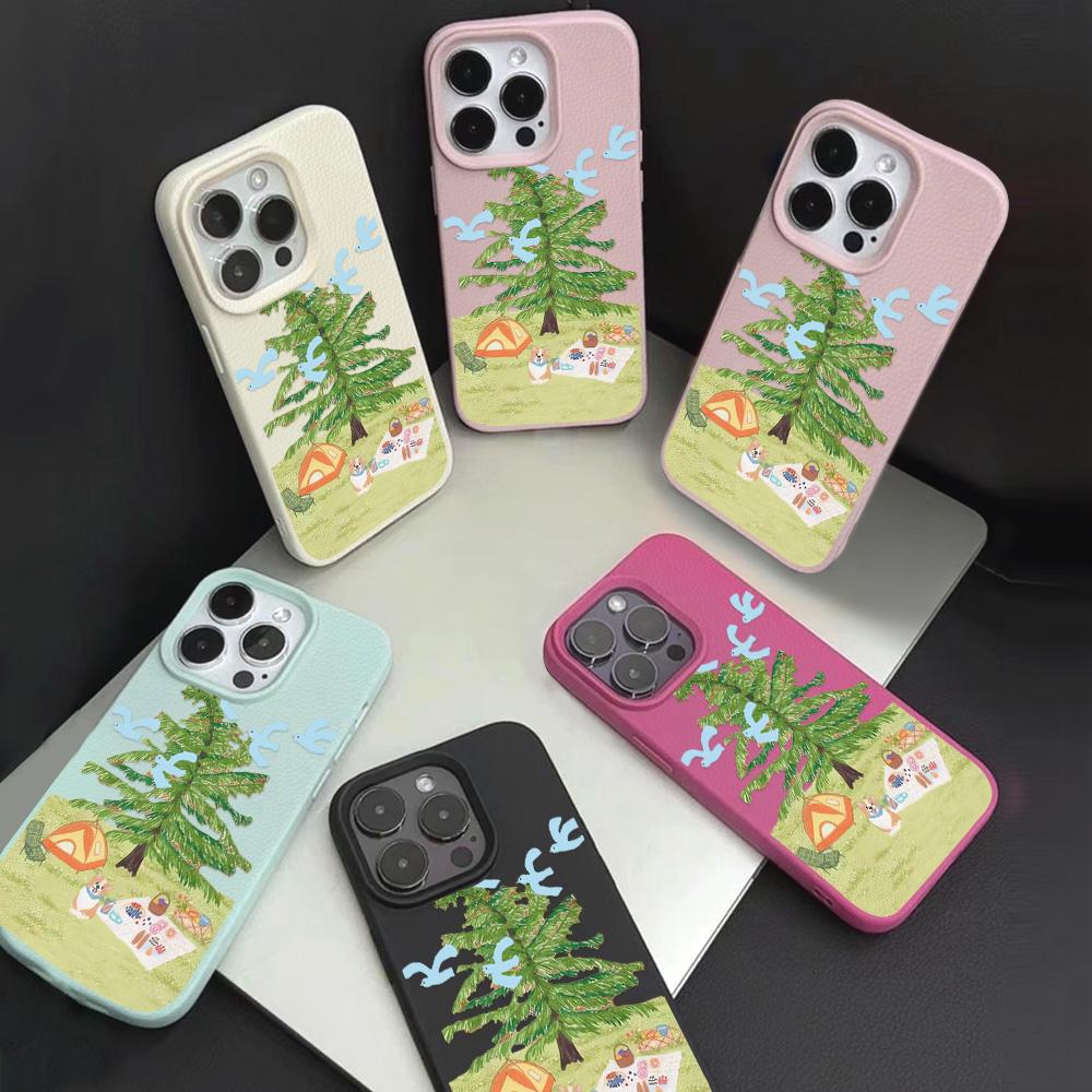 Phone Case for iPhone 11 13 Case iPhone 12 14 15 16 Pro Max 12 Pro 15 Plus Leather Painted Waterproof Drop-proof and Wear-resistant Cartoon