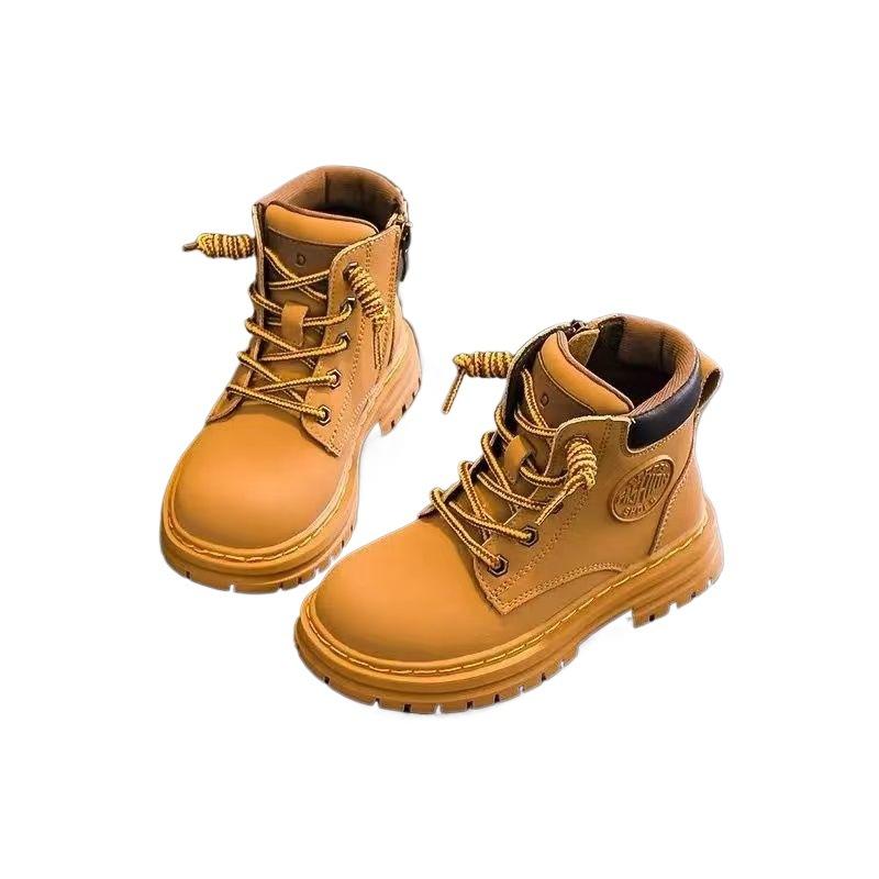 Autumn and Winter New Girls' Martin Boots 2025 Anti-slip Fashion Trend Boys' Rhubarb Boots Medium and Large Children's Boots Children's Boots