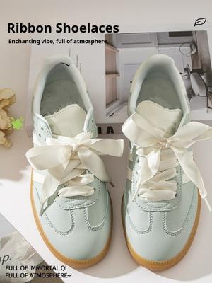 2 Paar Satin Seidenband Schnürsenkel für Sneaker Flache Schuhe Schnürsenkel Canvas Schnürsenkel 2cm Breite 80cm/100cm/120cm/140cm Länge