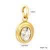 2026 New Waterproof 18K Gold Plated Stainless Steel Oval Heart Shape Cubic Zirconia Pendant Charms for DIY Jewelry Making