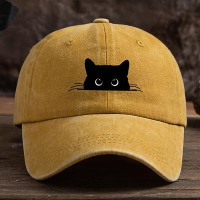 Süße Katze Aufdruck verstellbare Baseballkappe für Männer und Frauen, Freizeitkleidung für Outdoor-Reisen, Sonnenschutz Entenschnabelmütze