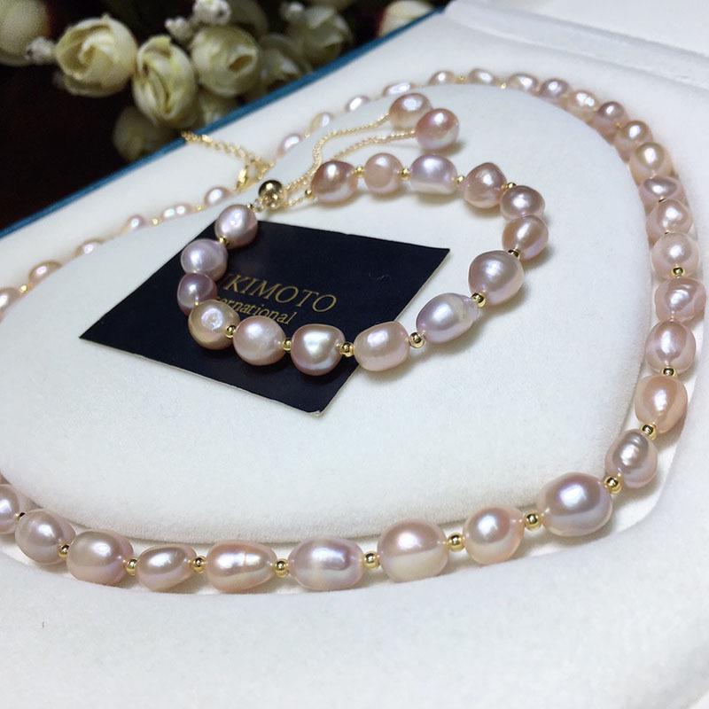 Korean Style Women s Freshwater Baroque Pearl Necklace Set 7-8mm - Fashionable and Versatile Design 7-8mm