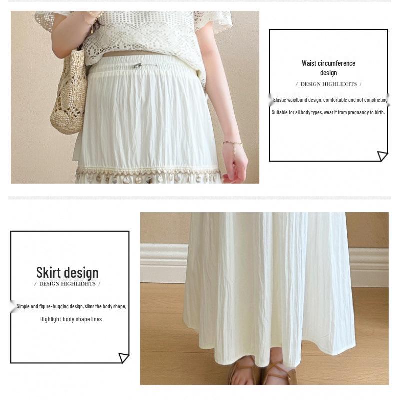 2026 Summer Bohemian Maternity Short-Sleeve Shirt & Loose Set for Women M