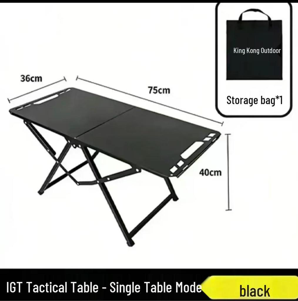 Lightweight Carbon Steel Folding Tactical Table for Camping & Picnics