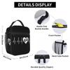 Dog Paw And Heart ECG Heartbeat Insulated Lunch Bag for Women Kids Portable Food Boxes Thermal Lunch Box Tote
