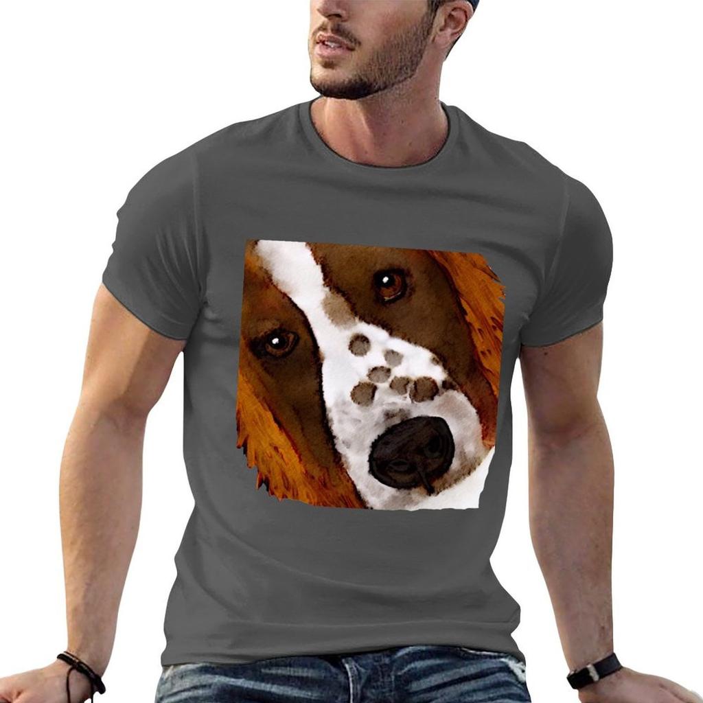 Welsh Springer Spaniel Art Tshirt Luxury Designer Summer Clothes Unisexs Cotton T Shirts