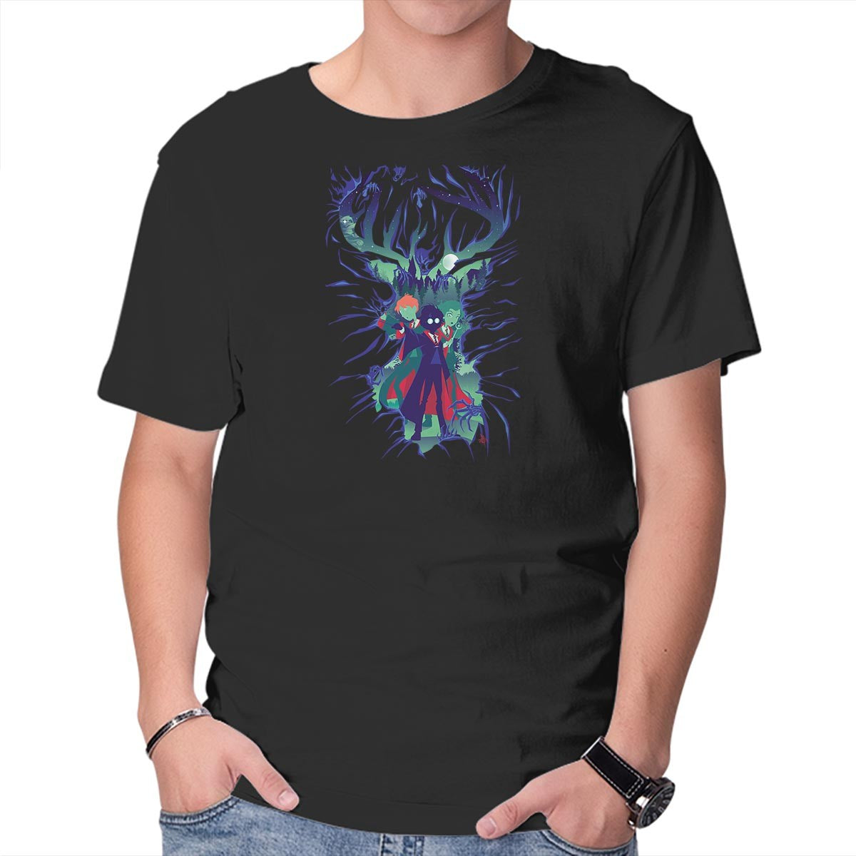 Unisex Crew Neck T-Shirt Summoned Guardian Graphic Short Sleeve Casual Tee XS