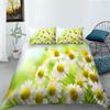 3D Small Daisy Pattern Bedding Single Double Bed Full Size Plant Chrysanthemum Pattern Pillowcase and Quilt Cover 2 or 3 Comfortable Home Decoration
