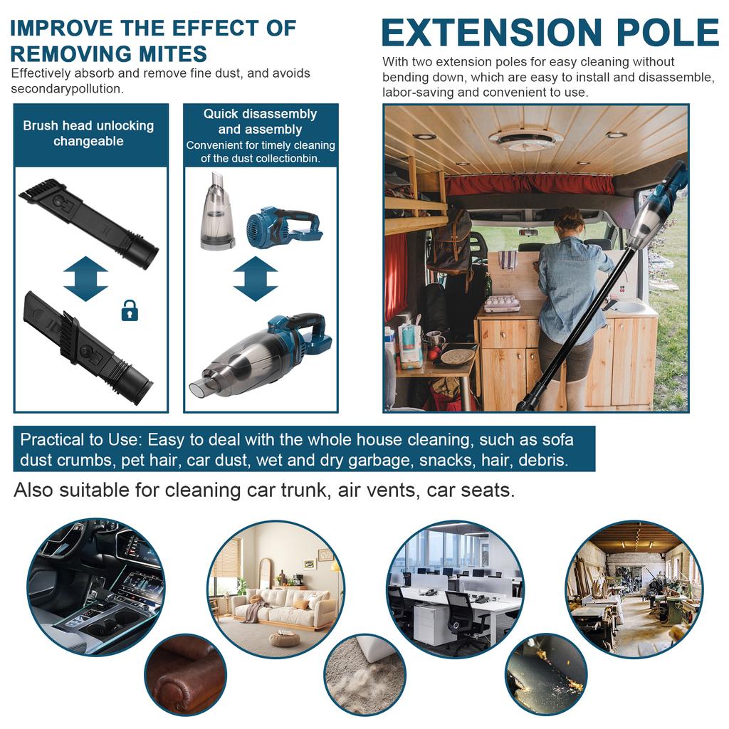 Car Wireless Brushed Vacuum Cleaner 10KPa High Power Cordless Home Appliance Vacuum Home and Car