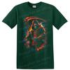 Grim Reaper Neon Skull Scythe Gothic Horror Graphic T Shirt Dark Art Red Tee
