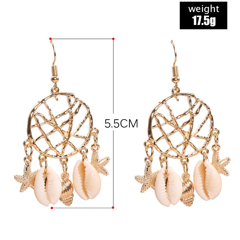 Fashion Shell Conch Starfish Dream Catcher Summer Earrings Earrings Women
