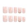 French White Edge Nail Autumn and Winter New Gold Glitter Nail Film Short Gradual Change Nail Film Removable Fake Nail