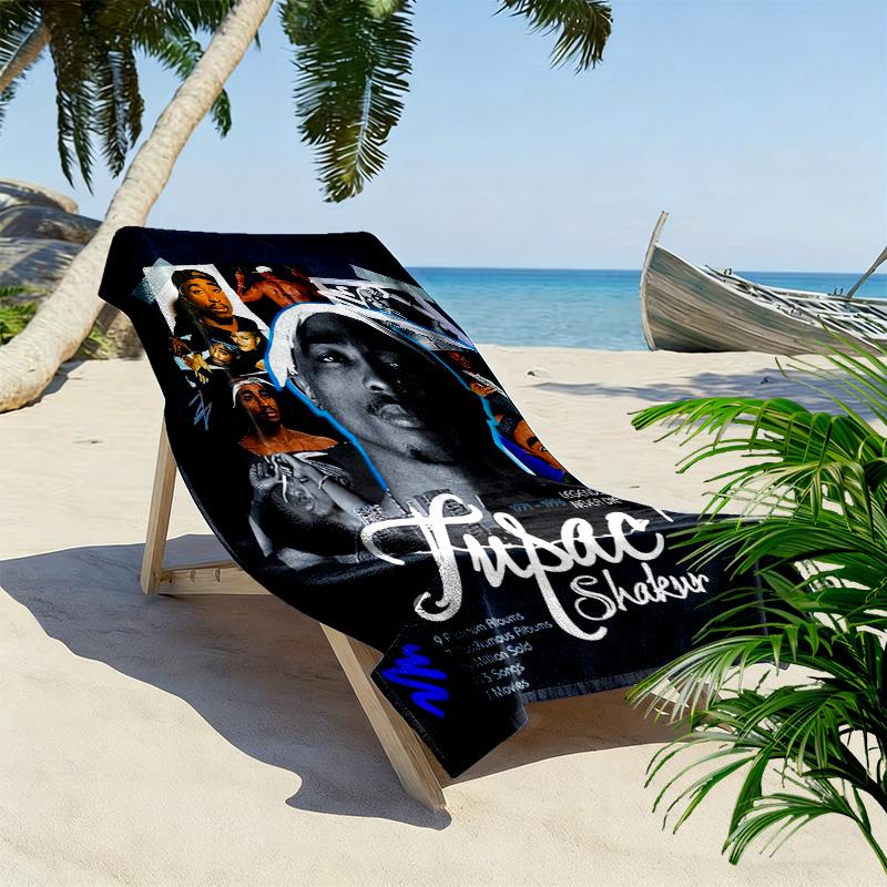 Legacy Tupac: Iconic Spirit Beach Towel Outdoor Camping Soft Quick-drying Swim Towel Swim Seaside Travel and Vacation Towels Fashion Beach