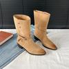 Autumn and winter new retro platform women's versatile casual medium boots comfortable women's shoes thick heel short boots