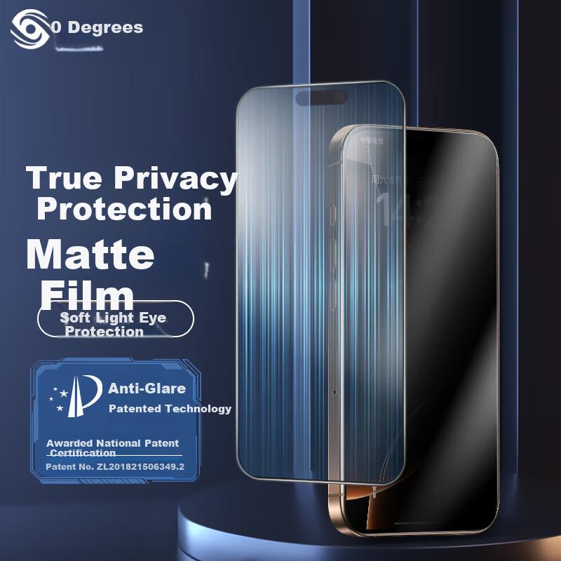 Tempered Glass Screen Protector for Apple iPhone 16 Pro Max Anti-Peeping Anti-Fingerprint Matte Anti-Reflection Shockproof Protective Film
