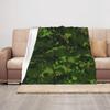 Green Digital Camo Print Flannel Blanket Military Camouflage Soft Warm Throw Blanket Sofa Bed Outdoor Hunting Home Decor Gift