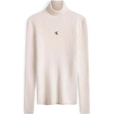 Autumn Winter Color Block Embroidered Letter High Neck Long Sleeve Knit Sweater Women Sweater Milk J222849YBI