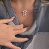 Fashionable Collarbone Chain Elegant Bowknot Pendant Necklace for Fashionistas