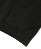 TRILLION Washable Round Neck Hacci Zip-Up Knit (Pure Black)