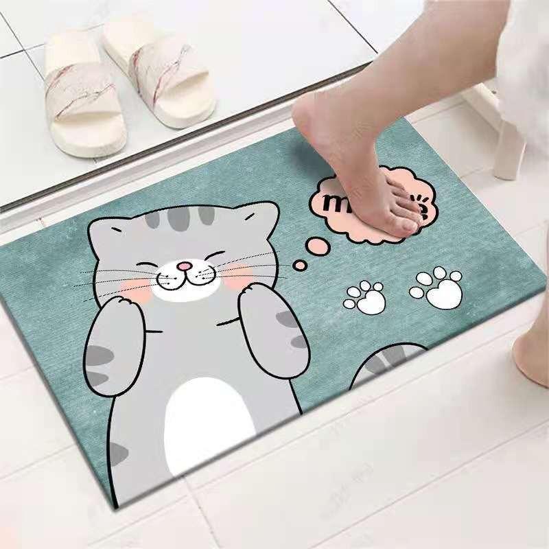 

Cute Cat Deer Zebra Pattern Printed New Entrance Floor Mat Bathroom Absorbent Foot Door Mat Decoration Doormat 40X60CM