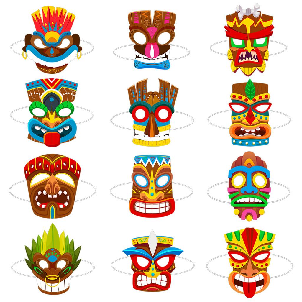 Mask Hawaiian Theme For Halloween Party Decorations Role Play Stage Performance