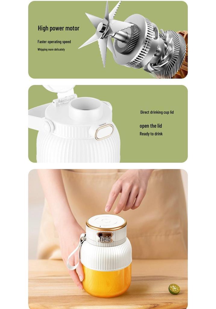 Ton-Ton Portable Wireless Electric Juicer Cup - Multifunctional, Large Capacity Fruit Juicer