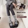 Fell Island Wool Children's Mid-length Autumn-winter Waterproof Padded Thick and Warm Winter Girls' Long Socks