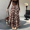 Spring 2026 French Irregular Retro Plaid High-Waist A-line Skirt