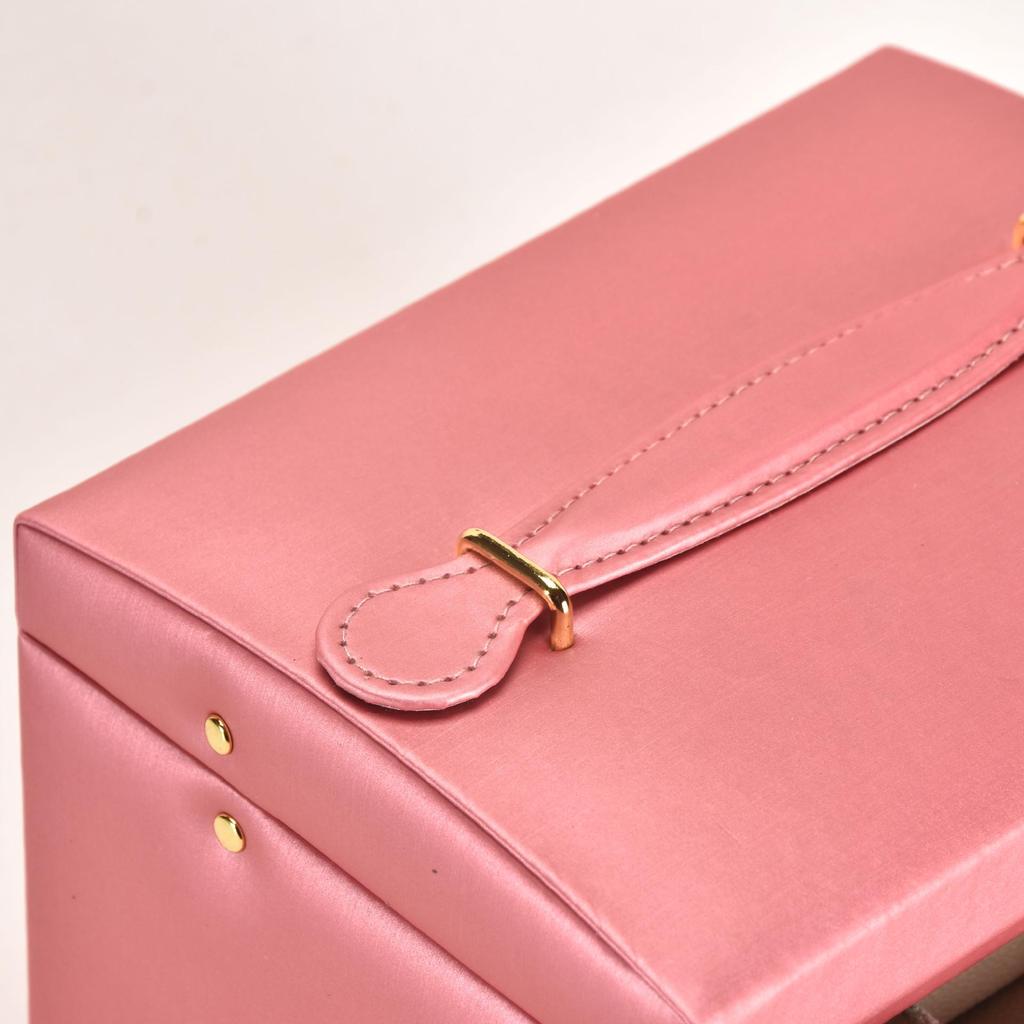 Elegant Three-Layer Jewelry Box: High-Capacity Storage for Necklaces, Earrings, and Rings