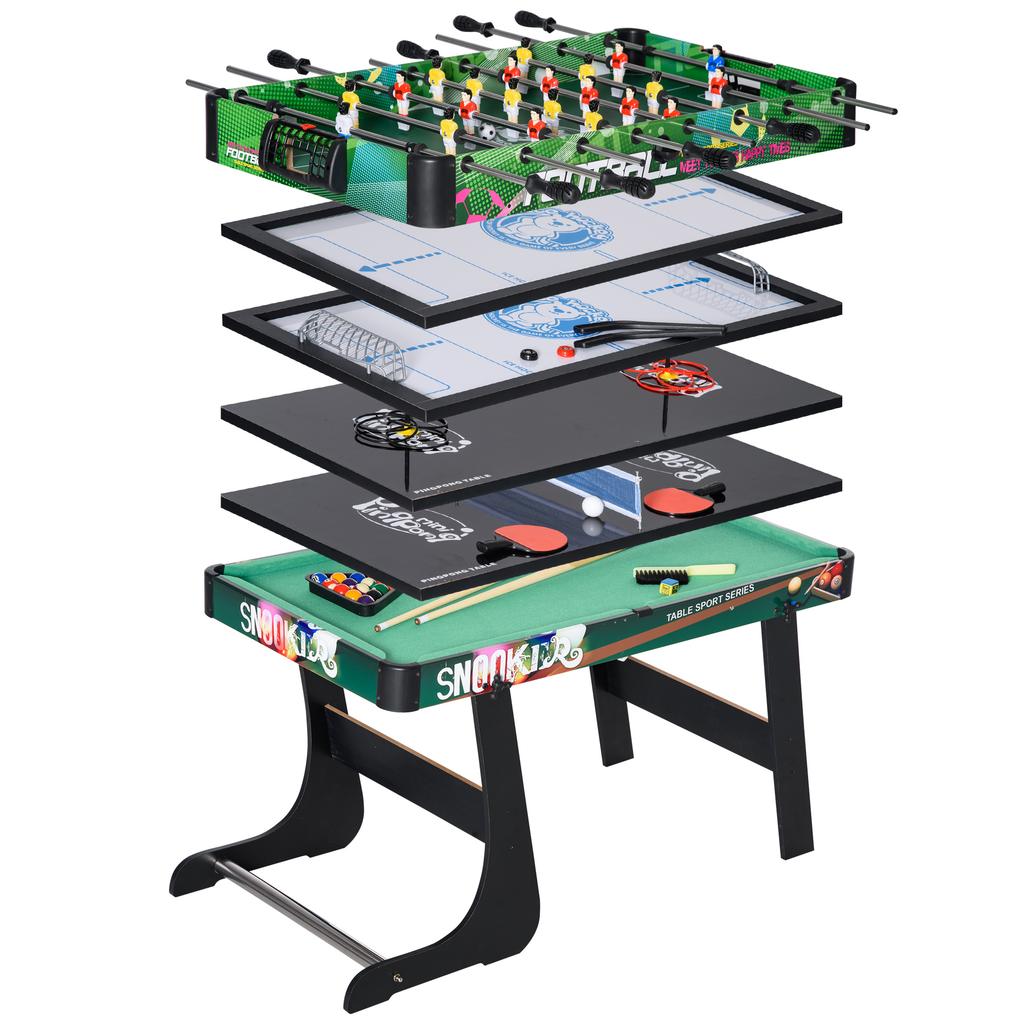 Multi-Game Table, 6-in-1, Foosball, Billiards, Ping-Pong, Hockey, 118 x 104 x 71 cm, Multicolor