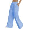 European & American Women's Micro-Flare Drawstring Pants with Pockets, Casual Solid Color
