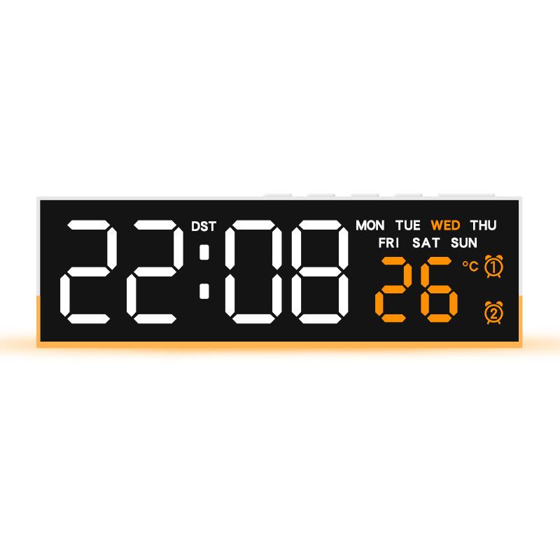 LED Digital Alarm Clock Temperature Week 2 Alarms Ambient Light Brightness Adjustment Bedside Electronic Table Clock USB Powered