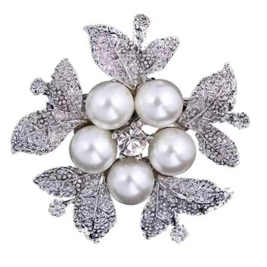 Strass Blumenbroschen Damen Elegant Mode Brosche Pins Neuer Schmuck Brosche Braut Hochzeitsaccessoires Simulierte Perle