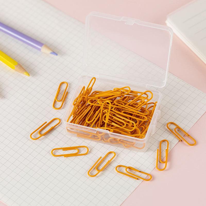 50 stuks/doos 28 mm Macaron Kleurige Paperclips, Creatieve Boekhouding Decoratie Materialen, Bladwijzers, Paperclips