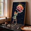 Crystal Pearl Painting 5D DIY Frame Decoration Painting Boy and Flower Home Wall Decoration Transparent Pearl Gemstone Painting Picture Art Crafts