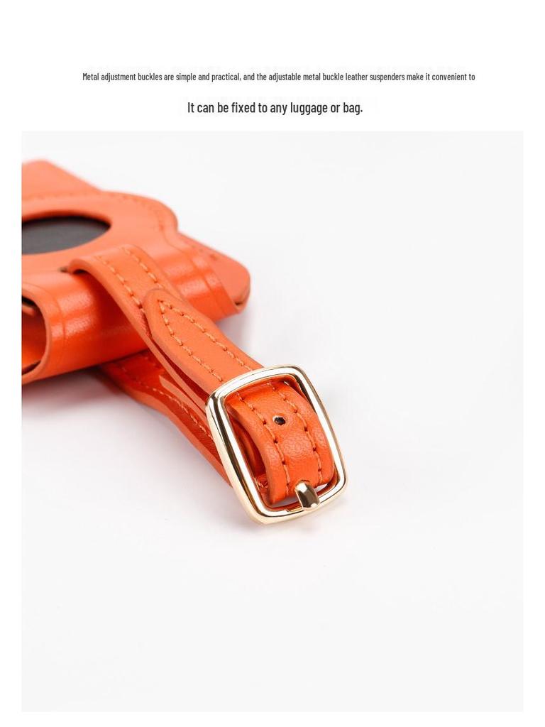 Genuine Leather Luggage Tag & Apple AirTag Tracker: Identify Bags with Style