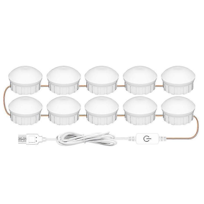 Make-upspiegel met 10 LED's, dimbare verlichting en USB-touchbediening.