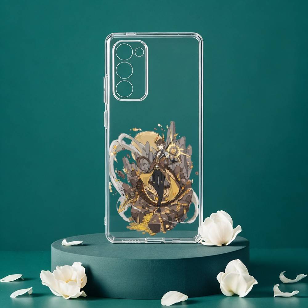 Custodia per Telefono Zhongli Genshin Impact Per Samsung Galaxy S24 S25 S23 S22 S21 Plus S24 S25 Custodia Trasparente