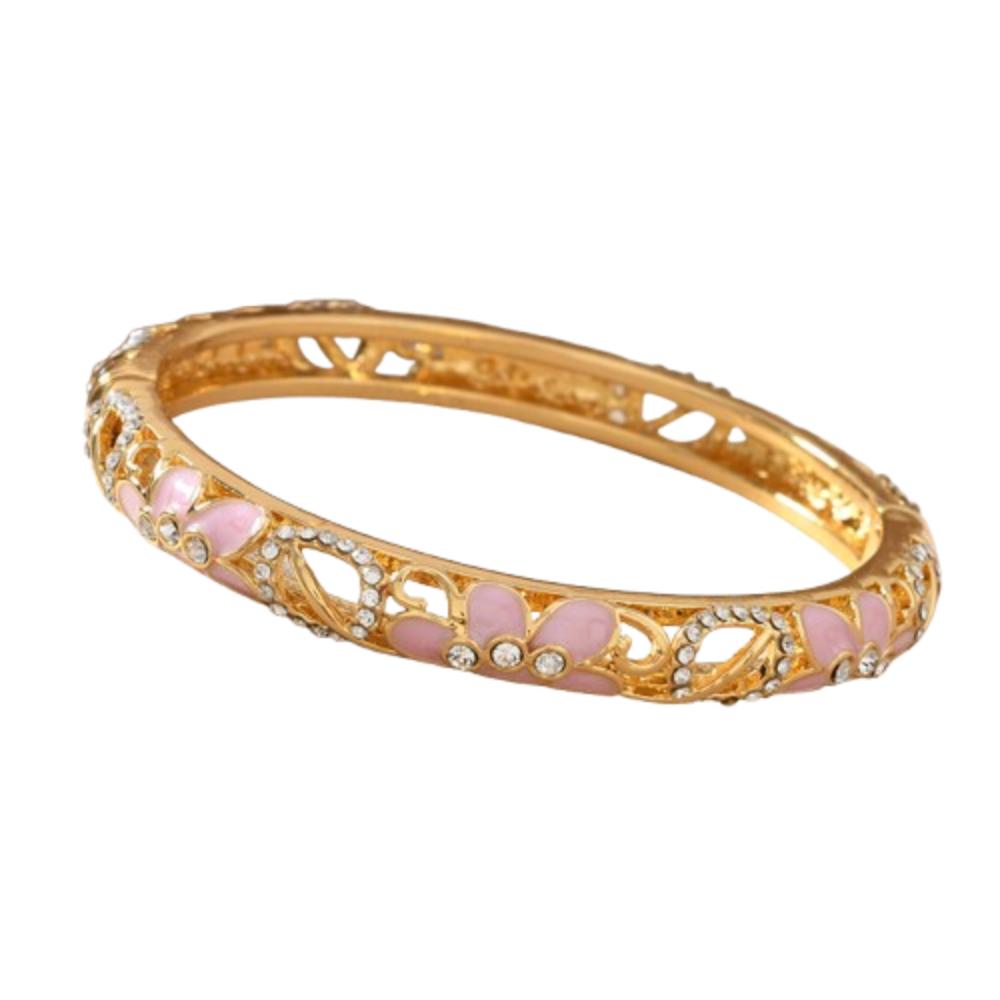 Traditional Hollow Out Flower Bangle Enamel Women's Hand Bracelet  Jewelry Gifts