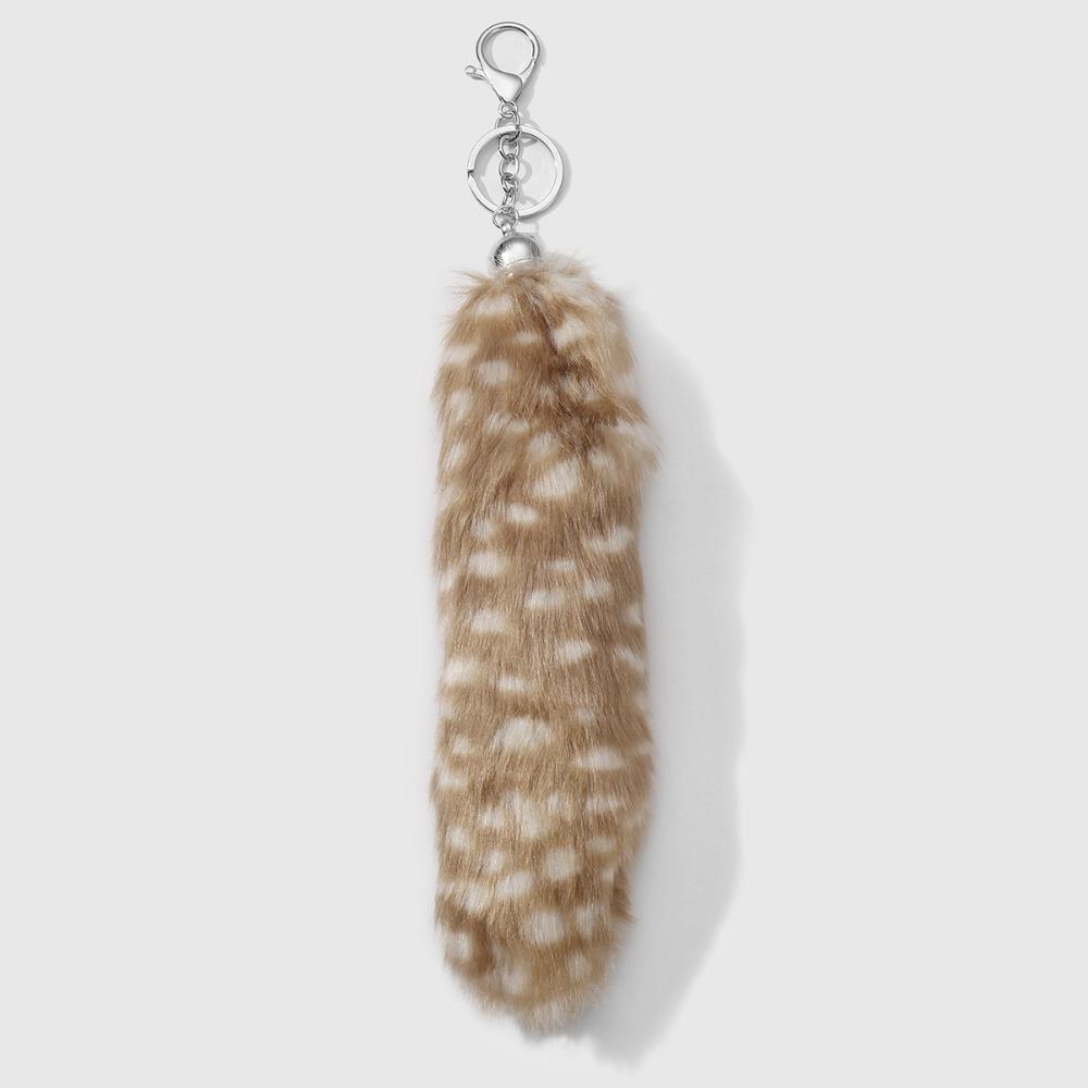 Retro Tail Hanging Keychain Long Hair Plush Tail Keyring Sweet Cool Bag Charms  Purse Handbag
