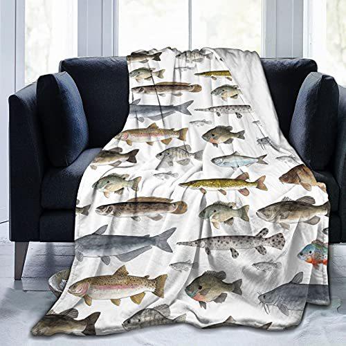 Sea Fish Pattern Flannel Blanket Sheet Bedspread Decorative Blanket Sofa Blanket