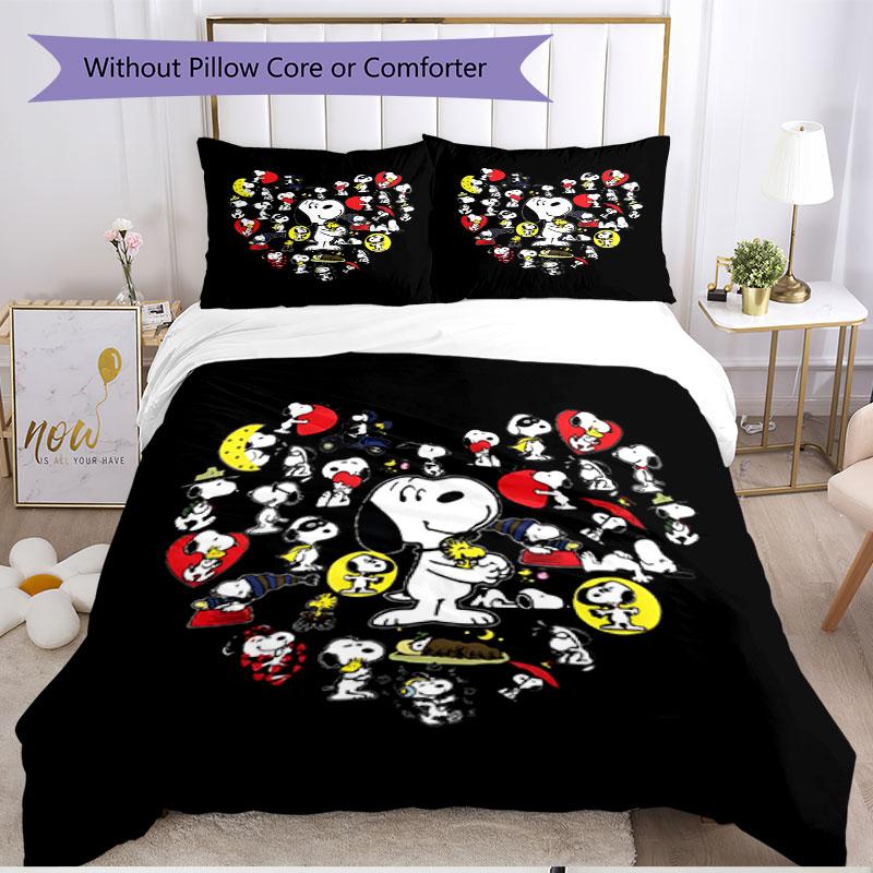 3pcs Duvet Cover Set (1*Duvet Cover + 2*Pillowcase, Without Core), Snoopy Print Soft All‑Season Bedding Set, Home Bedroom Decor Gift