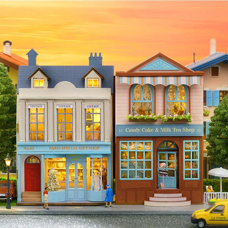 Diy Mini Wooden Dollhouse With Furniture Light Doll House Casa Assembly Model Pink Princess Villa Architecture Kit Toys Birthday