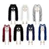 Adjustable Elastic Strap Wolf Mask Viking Skull Mask, Long Fur Ear Tassel Headpiece for Cosplay Themed Party Costume Headgear Party, Halloween