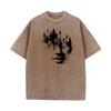 Funny Forest Face Youth Washed TShirt Classic Father Day Short Sleeve ONeck Pure Cotton Tees Hip hop Washed TShirt