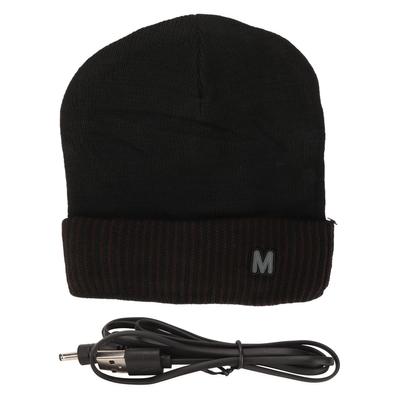Electronic Warming Hat USB Charging Thermal Thick Soft Knitted Heated Hat for Winter Deep Coffee Edge