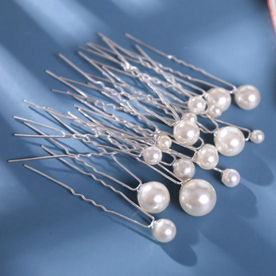 

Набор украшенных жемчугом аксессуаров для волос для невест: U-образные шпильки, головные уборы и украшения для одежды