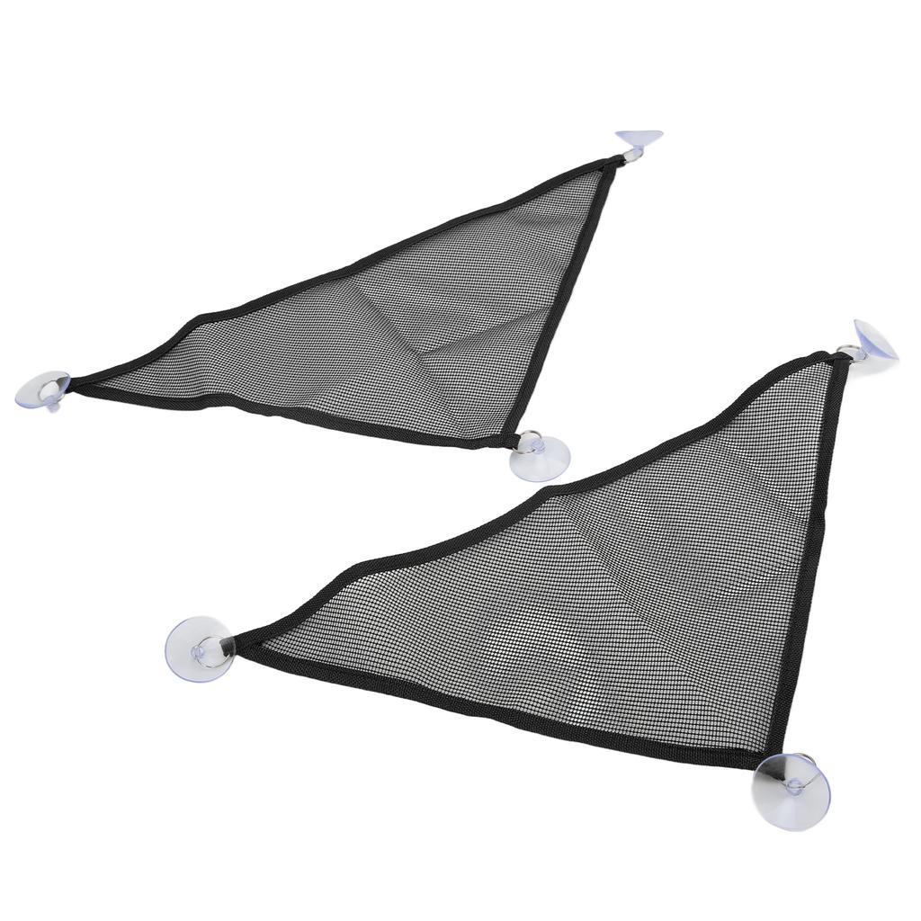 2pcs Reptile Hammock Bearded Dragon Triangular Mesh Hammock with Suction Cups for Iguanas Anoles Geckos SnakesBlack L