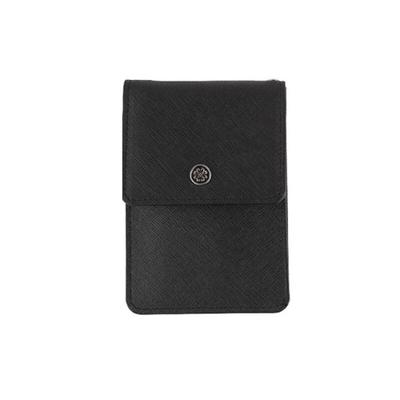 Swan Flower Necklace Card Wallet Black